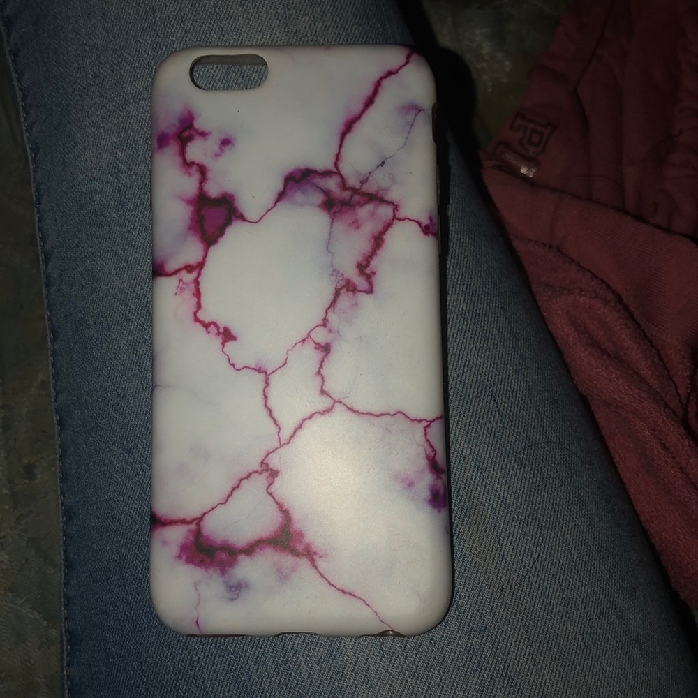 iPhone 6s purple and white marble silicon case